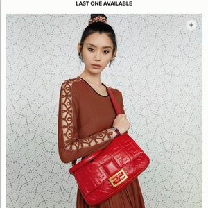 Nappa FF 1974 Embossed Large Baguette Agola